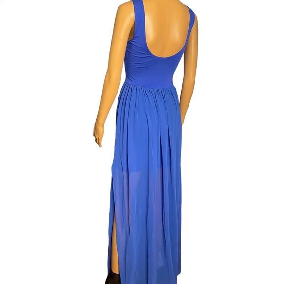 NWT Felicity & Coco Maxi Dress Womens XS Blue Tank Slit Lightweight Flowy - Picture 3 of 5